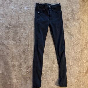 Rag & Bone Jet Black High Rise Skinny Jeans